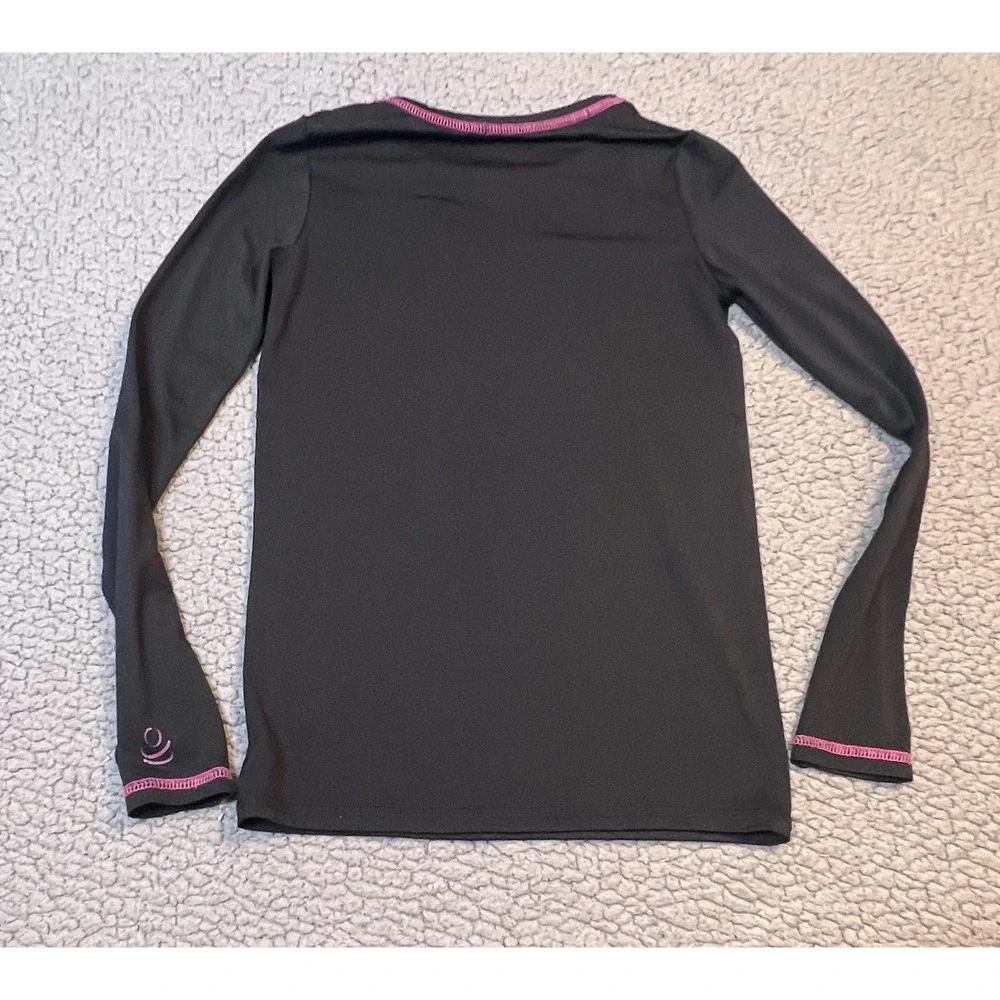 Cuddle Duds Pajama Top Little Girls Size Small Black & Pink